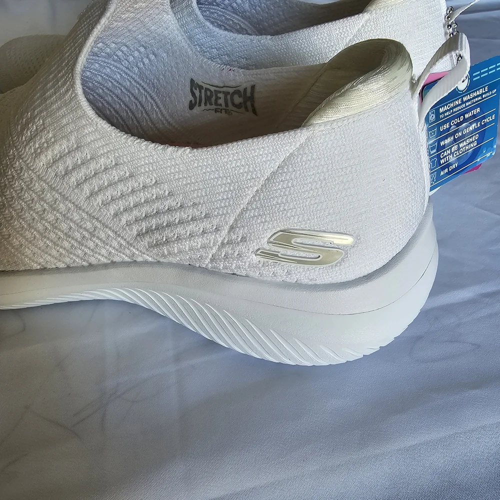 Skechers Women's White Slip-On Sneakers - Picture 5 of 16